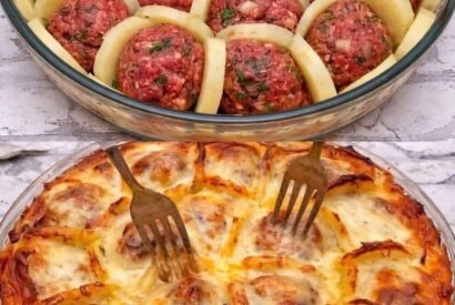 Thumbnail for Boil Potatoes and Slice Them – Arrange with Meatballs and Cheese